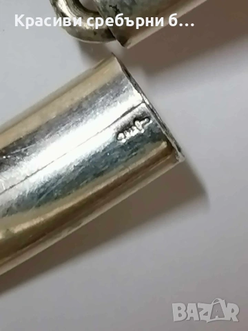 Стара, твърда сребърна гривна, снимка 2 - Гривни - 54199059