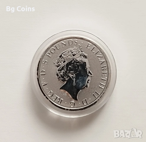 Сребро 2 OZ 2018 Еднорог , снимка 2 - Нумизматика и бонистика - 47686706