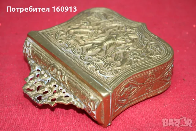 Отлична бронзова барутница, паласка, фишеклък, кутия., снимка 5 - Антикварни и старинни предмети - 55422130