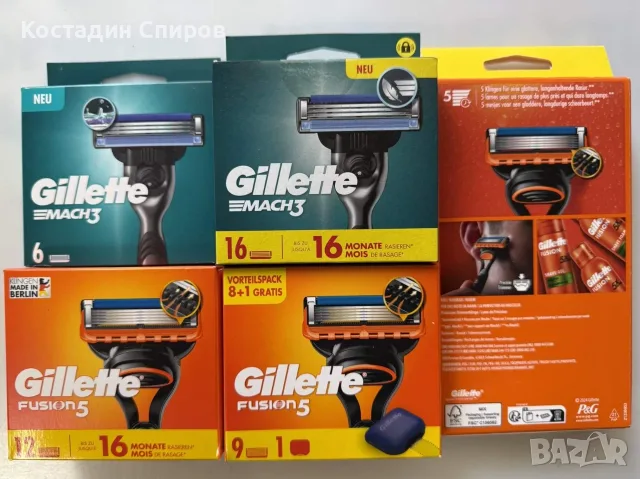 Нови ОРИГИНАЛНИ ножчета Gillette Fusion5 и Mach3, снимка 3 - Мъжка козметика - 55358111
