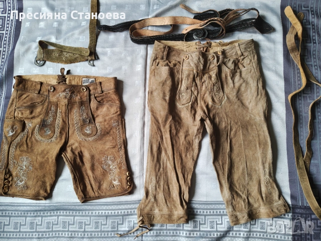 Автентични баварски кожени панталони (Lederhosen) – Alpin и Wild & Wald, Естествена кожа