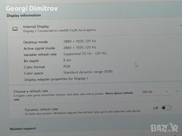 Microsoft Surface Pro 8 i5-1145G7/8RAM/256SSD/Iris XE/3K Touch 120Hz, снимка 6 - Лаптопи за работа - 54686790