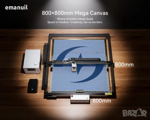 ATOMSTACK Glacier 90W 120W 800/800mm ВОДНО ОХЛАЖДАНЕ + ПОДАРЪК 100€ LightBurn CNC лазер лазерно грав, снимка 2 - Други машини и части - 54497814