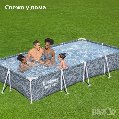 BESTWAY Steel Pro басейн 366x201x66 см с филтърна помпа - 4000 л капацитет, бърз монтаж и здрава мет, снимка 6 - Басейни и аксесоари - 54853934