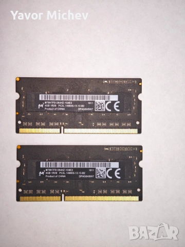 Комплект 8GB (2x4GB) DDR3L 1866MHz PC3L-14900S памет за iMac / Лаптоп Micron
