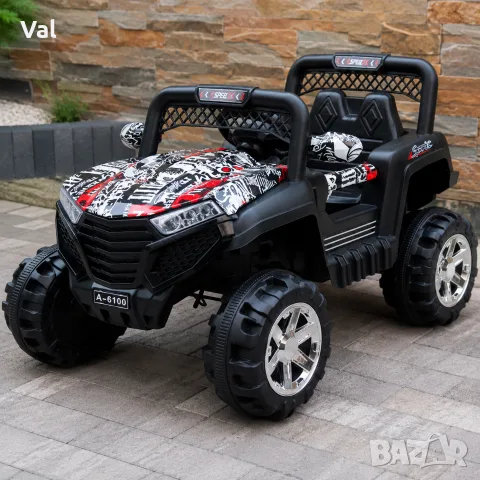 Детско електрическо бъги 4×4 с дистанционно, LED, USB и MP3 – 4 мотора, бяло