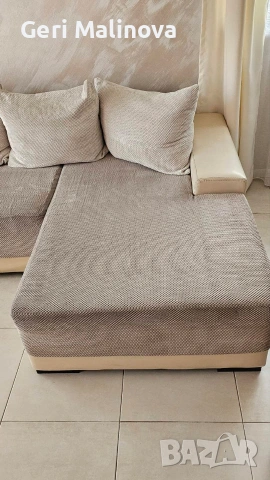 Разтегателен Диван 255х157 см бежов., снимка 2 - Дивани и мека мебел - 54220736