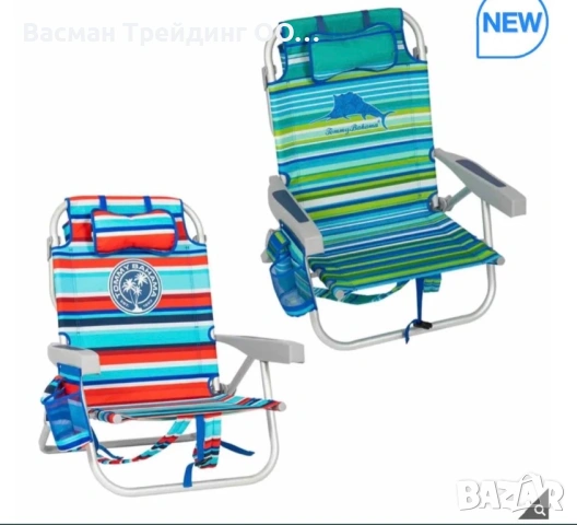 Томи Бахама ПРОМОЦИЯ 2 Плажни Стола и Чадър Tommy Bahama ЛЯТО2026, снимка 2 - Къмпинг мебели - 46720215