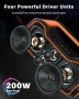 VUOPAX Преносим Bluetooth високоговорител безжичен, 200W пиков звук, DSP/TWS/AUX/TF/BT5.4, снимка 3
