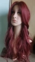  Дълга лейс фронт перука наситено бордо, снимка 7