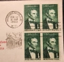 Първодневен плик (First Day Cover) от САЩ, издаден на 12 февруари 1959 г. в Ходжънвил, Кентъки. Плик, снимка 2