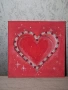 „Сияйно сърце“ – Ръчно рисувана картина с 3D акценти, снимка 1
