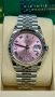 Rolex Datejust Silver Pink Roman Dial Ladies , снимка 7