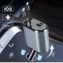 Автомобилно зарядно 4в1, 100W с USB-C, Lightning, прибиращи се кабели 80 см и LED дисплей, снимка 1