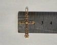 Златна висулка(кръст) 1.32гр., снимка 4