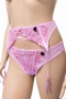 Hunkemöller комплект бикини M и колан за жартиери L – розова флорална дантела, снимка 2