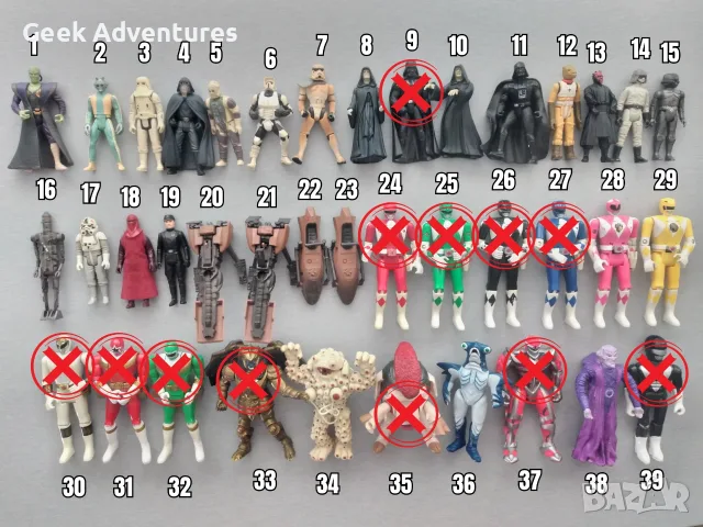 Винтидж и Ретро Колекционерски Екшън Фигурки - Star Wars, Power Rangers, LOTR, Batman, Bandai, X-Men, снимка 2 - Колекции - 55087919