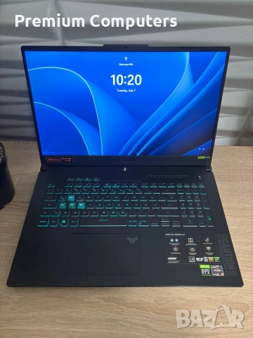 Лаптоп ASUS TUF A17 144hz 17.3 " /AMD RYZEN 7535HS/RTX4050 6GB/RAM DDR5 16GB/512 SSD/ 240W!, снимка 2 - Лаптопи за игри - 55193205