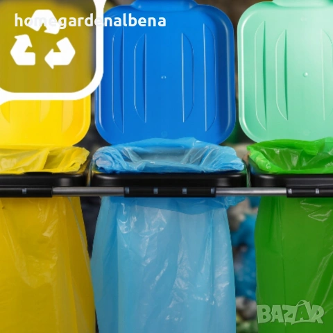 Стойка с капаци за разделно хвърляне на отпадъци - грижа за околната среда, снимка 2 - Органайзери - 54118728