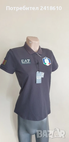 Emporio Armani EA7 Ski Team Italia Pique Cotton Slim Fit Stretch Womens Size M / S НОВО! ОРИГИНАЛ! Д, снимка 7 - Тениски - 53756791