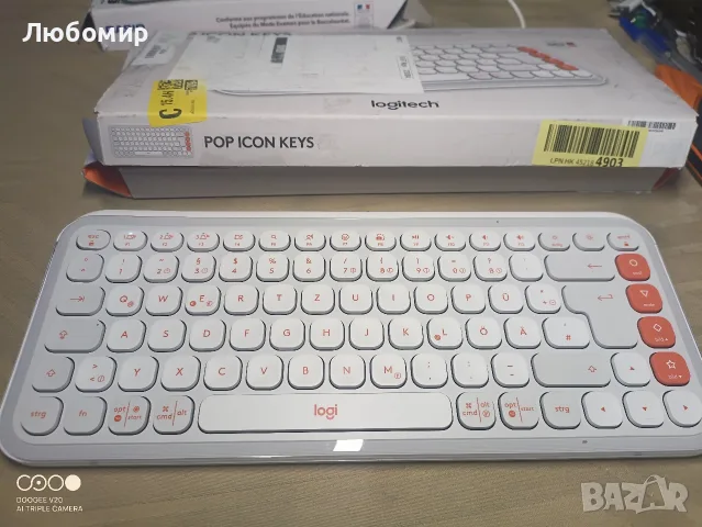 Клавиатура LOGITECH POP Icon Keys White&Orange 920-013072, снимка 3 - Клавиатури и мишки - 55498673