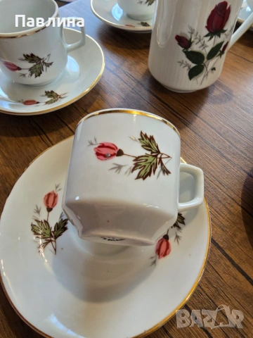 Порцеланови двойни сетове за късо кафе на "Китка", снимка 8 - Чаши - 54234592