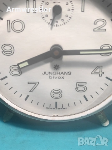 Ретро Немски Механичен Часовник Будилник Junghans, снимка 6 - Антикварни и старинни предмети - 54000868