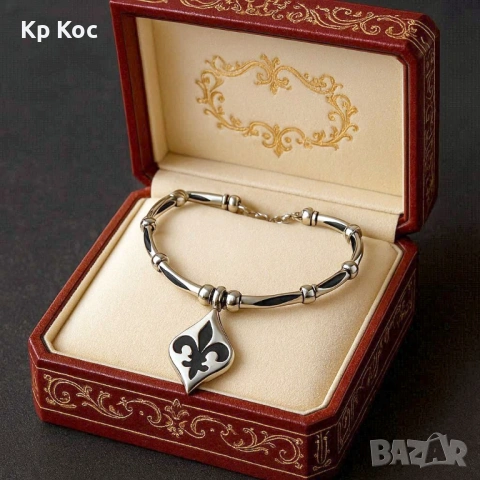 💎 Елегантно дизайнерско колие с орнамент, снимка 6 - Колиета, медальони, синджири - 54216113