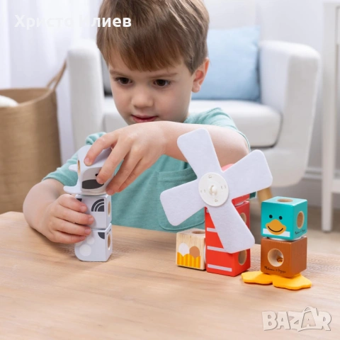 Дървен конструктор Melissa & Doug Blockables Горски приятели Ферма 16 части 2 вида, снимка 11 - Конструктори - 53411787