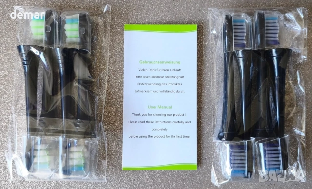 Резервни глави за четка Philips Sonicare, комплект от 4 избелващи + 4 прецизно почистващи, черни, снимка 9 - Други - 54399668