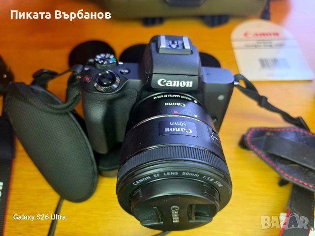 Продавам Canon EOS M 50, фотоапарат с 3 обектива!, снимка 2 - Фотоапарати - 54097294