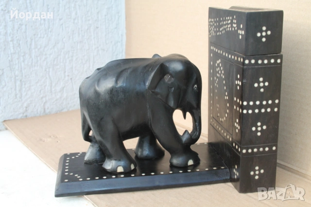 Дървена фигура Слон за Книга, снимка 6 - Антикварни и старинни предмети - 54149891