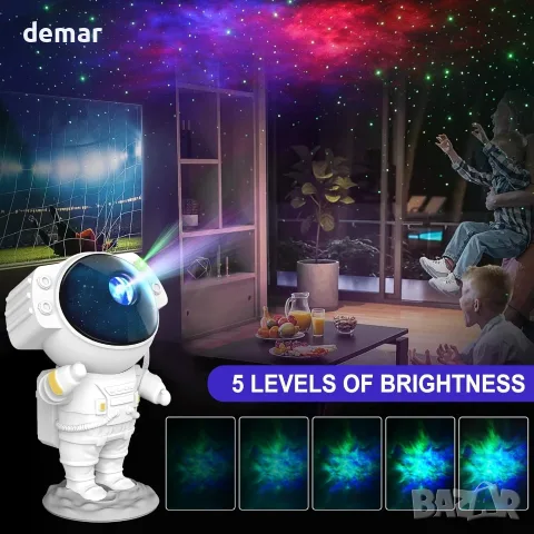 Immver Astronaut Galaxy Star Projector с дистанционно управление и таймер, 8 ефекта на мъглявина, снимка 3 - Други - 55508999