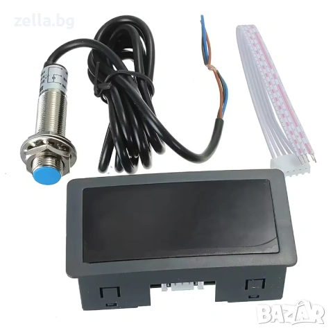 Дигитален LED тахометър с NPN Хол сензор за трактор, комбайн, струг – 12V/24V, 5-9999 RPM 10307, снимка 6 - Друга електроника - 54663335