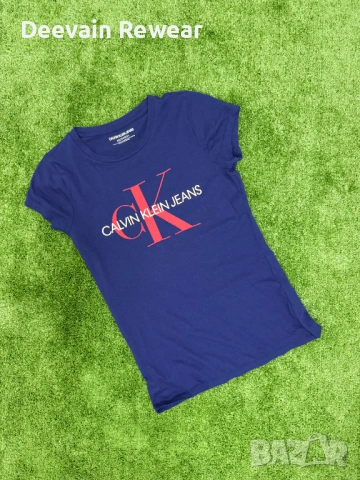 Calvin Klein | Casual | Дамска тениска | Размер: XS | Синя | Употребявана, снимка 2 - Тениски - 54744466