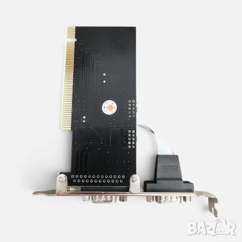 Ком порт 2 Ports PCI към COM 9Pin Serial Port RS232 Card Adapter /Слим, снимка 3 - Части за лаптопи - 40248255