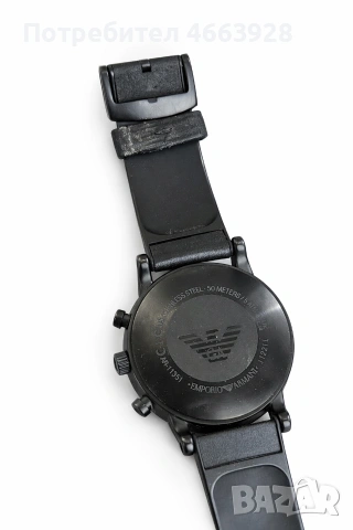 Armani мъжки часовник – стилен, черен, снимка 5 - Мъжки - 54127944