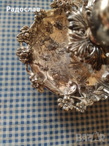 посребрен свещник, снимка 7 - Декорация за дома - 54269798