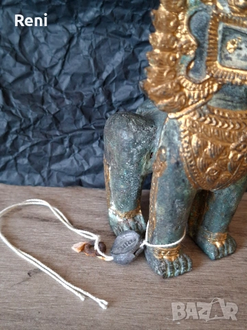 Старинен тайландски лъв, бронзова фигура, снимка 3 - Колекции - 54042142