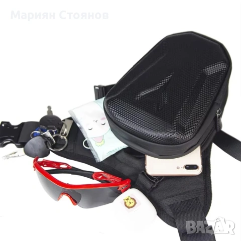 Мото чанта за крак бедро кръст за мотор чантичка раничка водоустойчива карбон твърд корпус Rider bag, снимка 7 - Аксесоари и консумативи - 54633683