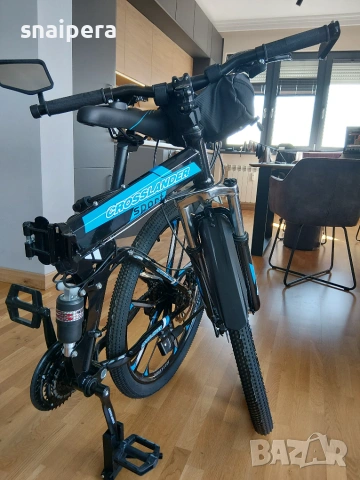 Велосипед Crosslander Compact Elegance 26″ Лeти Капли, Сгъваем Черно/Синьо, снимка 2 - Велосипеди - 55269097