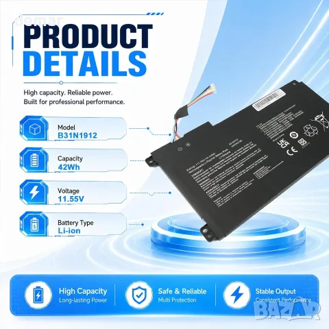B31N1912 C31N1912 Батерия Asus VivoBook Go 14 E410MA L410MA 42Wh | 11.55V / 3640mAh, снимка 2 - Батерии за лаптопи - 55502931