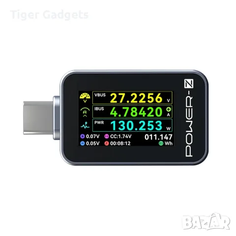 Power-Z C240 USB-C тестер 240W с цветен дисплей, PD 3.1, QC 5.0, USB Type-C