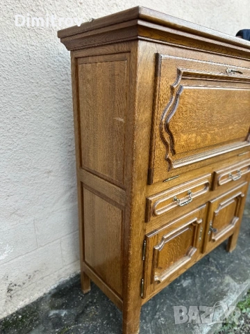 Дъбов бар шкаф / бюфет с падаща врата и осветление, снимка 2 - Бюфети - 53958685