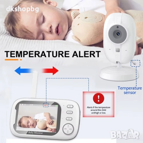 4692 ABM600 Видео бебефон с камера и 300м обхват за къща и двор – 3.5" дисплей, работи без интернет, снимка 3 - Бебефони - 54518527