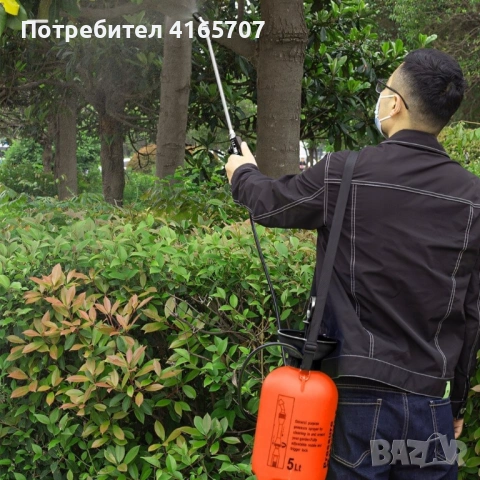 Ръчна градинска пръскачка 5L с метален удължител от неръждаема стомана и регулируема дюза, снимка 2 - Градинска техника - 54355893