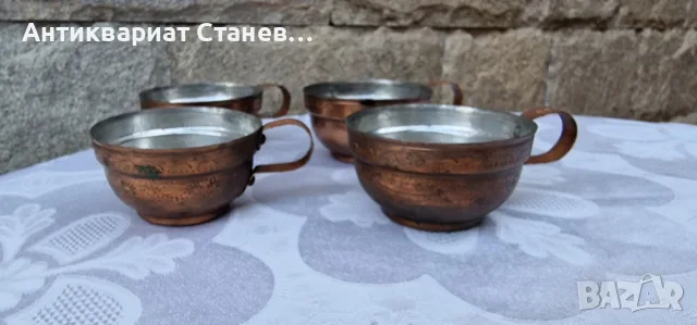 Винтидж меден комплект джезве с 4 чаши , снимка 10 - Чаши - 55316666