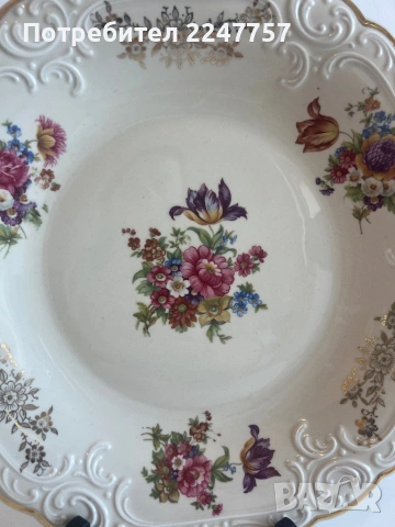 Огромно плато порцелан 31 см, снимка 5 - Антикварни и старинни предмети - 54005783