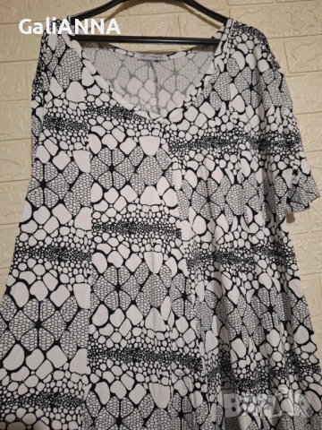 СТРАХОТНА ЧЕРНОБЯЛА ТУНИКА 3XL, снимка 5 - Туники - 54585758