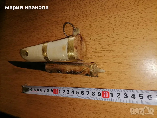 Стар овчарски нож с дървена кания , снимка 5 - Антикварни и старинни предмети - 55083932
